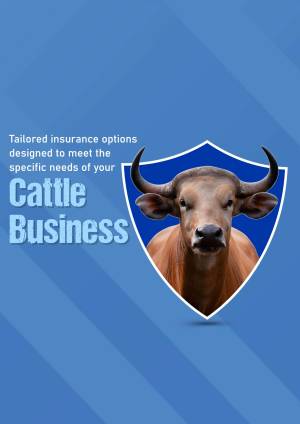 Image of a buffalo head with text promoting tailored insurance options for cattle businesses.