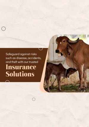 Image of a cow and calf with text promoting livestock insurance.