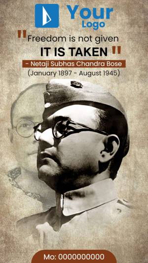 Netaji Subhas Chandra Bose - Freedom Is Not Given Social Media Post For X