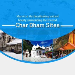 Collage of the four Char Dham pilgrimage sites in the Himalayas