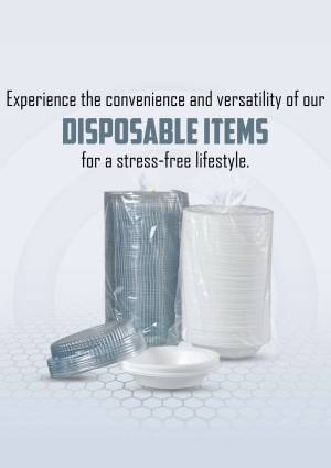Stack of disposable plates and bowls in plastic packaging