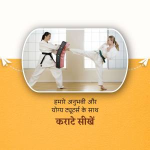 Two women practicing karate, one kicking a pad held by the other.