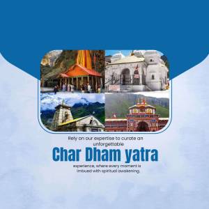 Collage of the four Dhams - Yamunotri, Gangotri, Kedarnath, and Badrinath