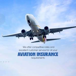 Airplane flying with Aviation Insurance advertisement
