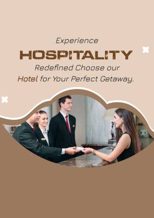 Hotel staff welcoming a guest at the reception desk