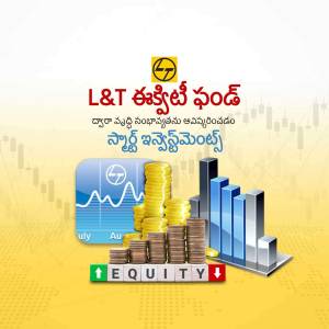 L&T Equity Fund advertisement with coins and graph