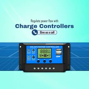 Solar charge controller with display and USB ports