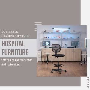 Image of a well-equipped hospital room with adjustable furniture.