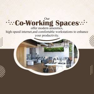 Modern Co-working Space Advertisement For LinkedIn