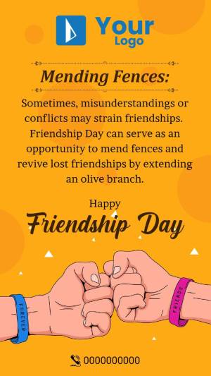 Image depicting hands shaking with a Friendship Day message.