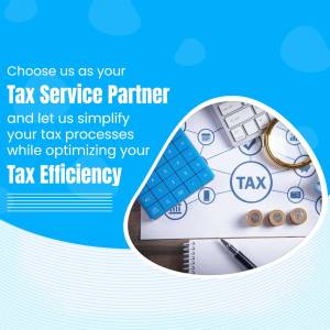 Image promoting tax services with a keyboard, calculator, and tax-related items.
