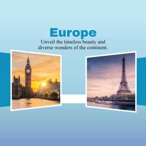 Collage of iconic European landmarks - Big Ben and Eiffel Tower
