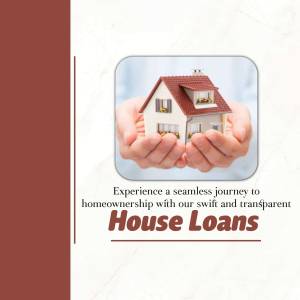 Hands holding a house with text promoting house loans