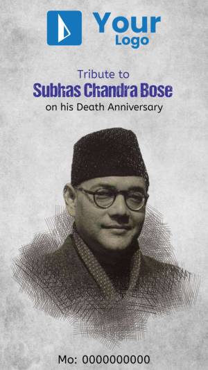 Subhas Chandra Bose Tribute Poster For Instagram