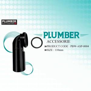Black PVC bend pipe fitting for bathroom plumbing