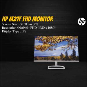 HP M27F FHD Monitor displaying a landscape image