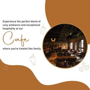 Interior view of a warmly lit cafe with comfortable seating and a welcoming atmosphere.