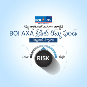 BOI AXA Credit Risk Fund advertisement with risk meter