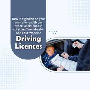 Two Wheeler & Four Wheeler Driving Licences Business Poster For Threads