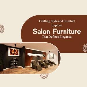 Modern salon interior with stylish furniture and elegant design.