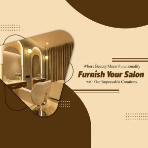 Modern salon interior with stylish furniture and warm lighting