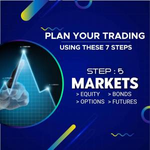 Image depicting a hand interacting with a stock market graph, promoting a 7-step trading plan focusing on markets.