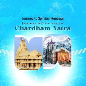 Image promoting Chardham Yatra with temple visuals
