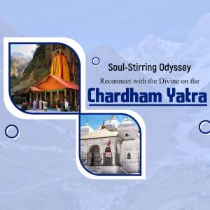 Image depicting the Chardham Yatra pilgrimage route with temples and mountain scenery.
