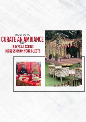 Elegant wedding setup with red and gold decorations