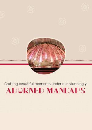 Beautifully decorated wedding mandap with red and white flowers