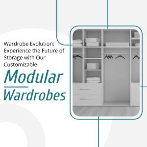 Modern white modular wardrobe with customizable storage