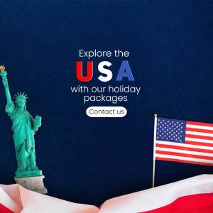 Statue of Liberty and American Flag promoting USA holiday packages