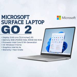 Microsoft Surface Laptop Go 2 - Silver Laptop with Windows 11
