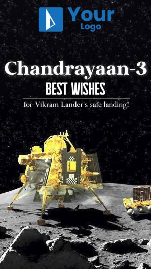 Image celebrating the Chandrayaan-3 mission and Vikram Lander