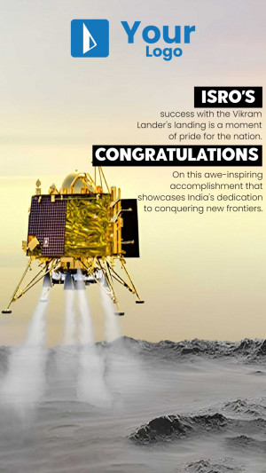 ISRO's Vikram Lander Success Promotional Banner For LinkedIn