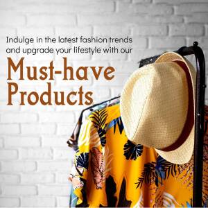 Fashionable clothing and accessories on a rack