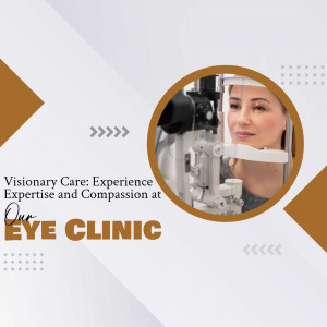 Woman undergoing an eye exam at an eye clinic