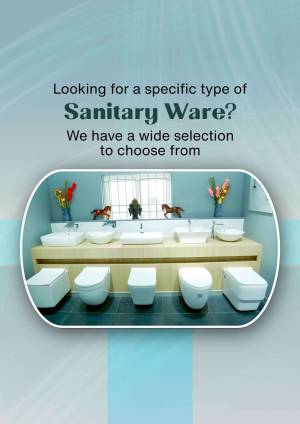 Display of various sanitary ware items in a bathroom setting