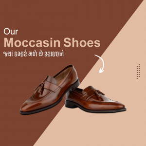Close-up of stylish brown leather moccasin shoes with tassels