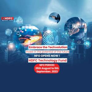 HDFC Mutual Fund advertisement promoting their Technology Fund NFO