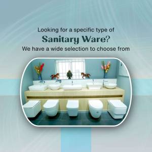 A variety of modern sanitary ware including toilets and sinks displayed in a bathroom setting.
