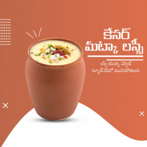 A clay pot filled with Kesari Milk garnished with nuts and saffron.