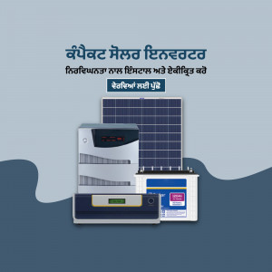 Image of a solar panel system with inverter and battery storage
