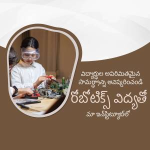 Young girl wearing safety goggles working on a robotics project with electronic components.