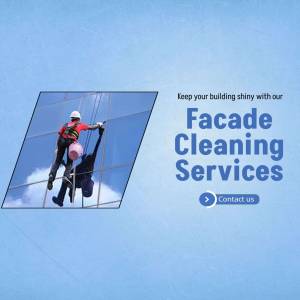 Window cleaner working on a high-rise building