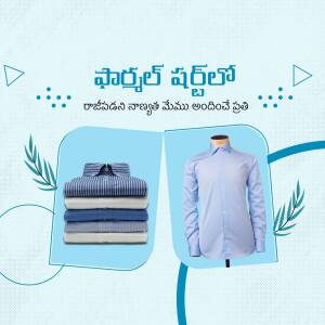 Collage of men's shirts in blue shades with floral accents