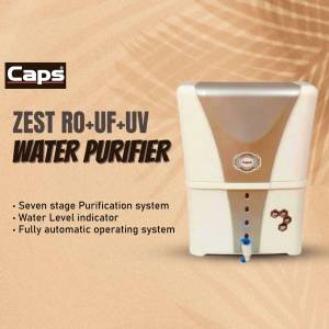 Caps Zest RO+UF+UV Water Purifier with features listed
