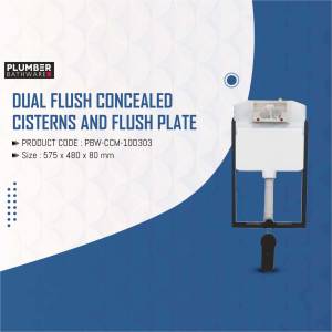 Dual flush concealed cistern and flush plate by Plumber Bathware