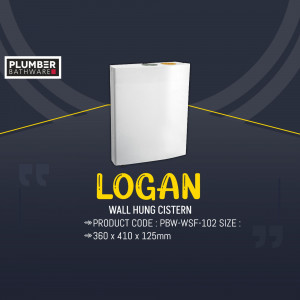 White wall hung cistern with product details