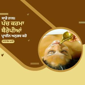 Woman receiving traditional Ayurvedic oil treatment on her forehead.